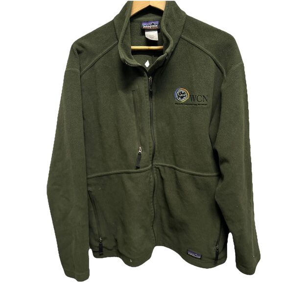 Patagonia Wildlife Conservation Network Mens Large Green Full Zip Logo Flaw - Picture 1 of 13